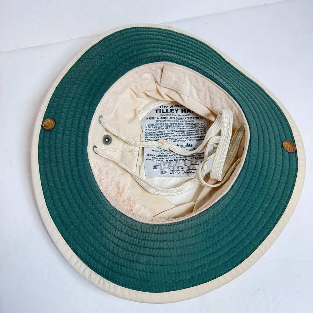 Vintage Tilley Endurables Airflo T4 Safari Hat Khaki Made Canada Size 7 1/4